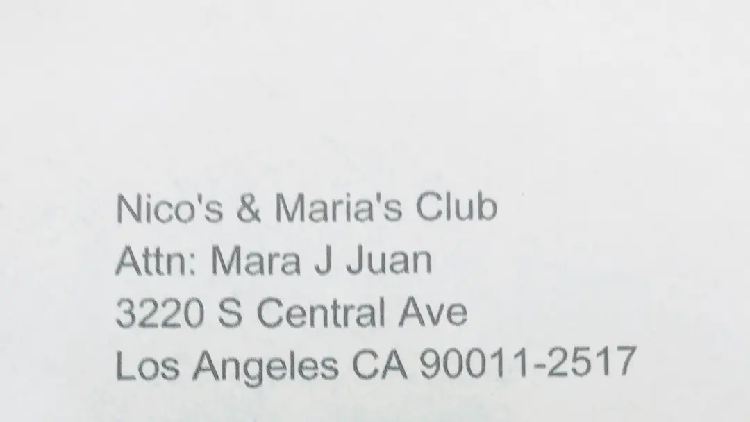 Nico's & Maria's club — Diet & Nutrition in S Central Ave, Los Angeles
